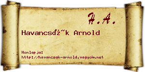 Havancsák Arnold névjegykártya