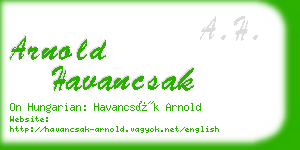 arnold havancsak business card